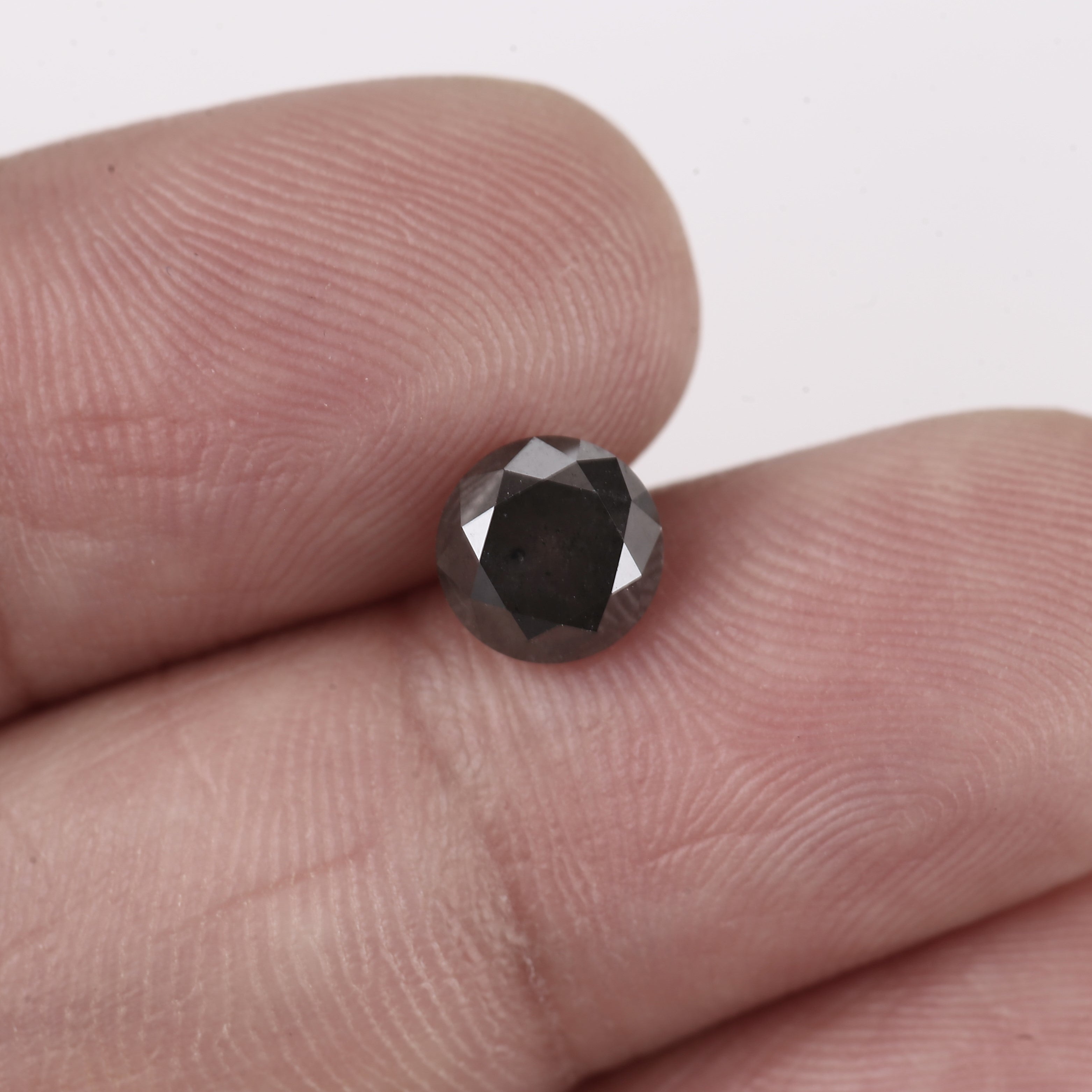 1.30ct Natural Celestial Stormy Black Salt and Pepper Diamond 6.4 MM