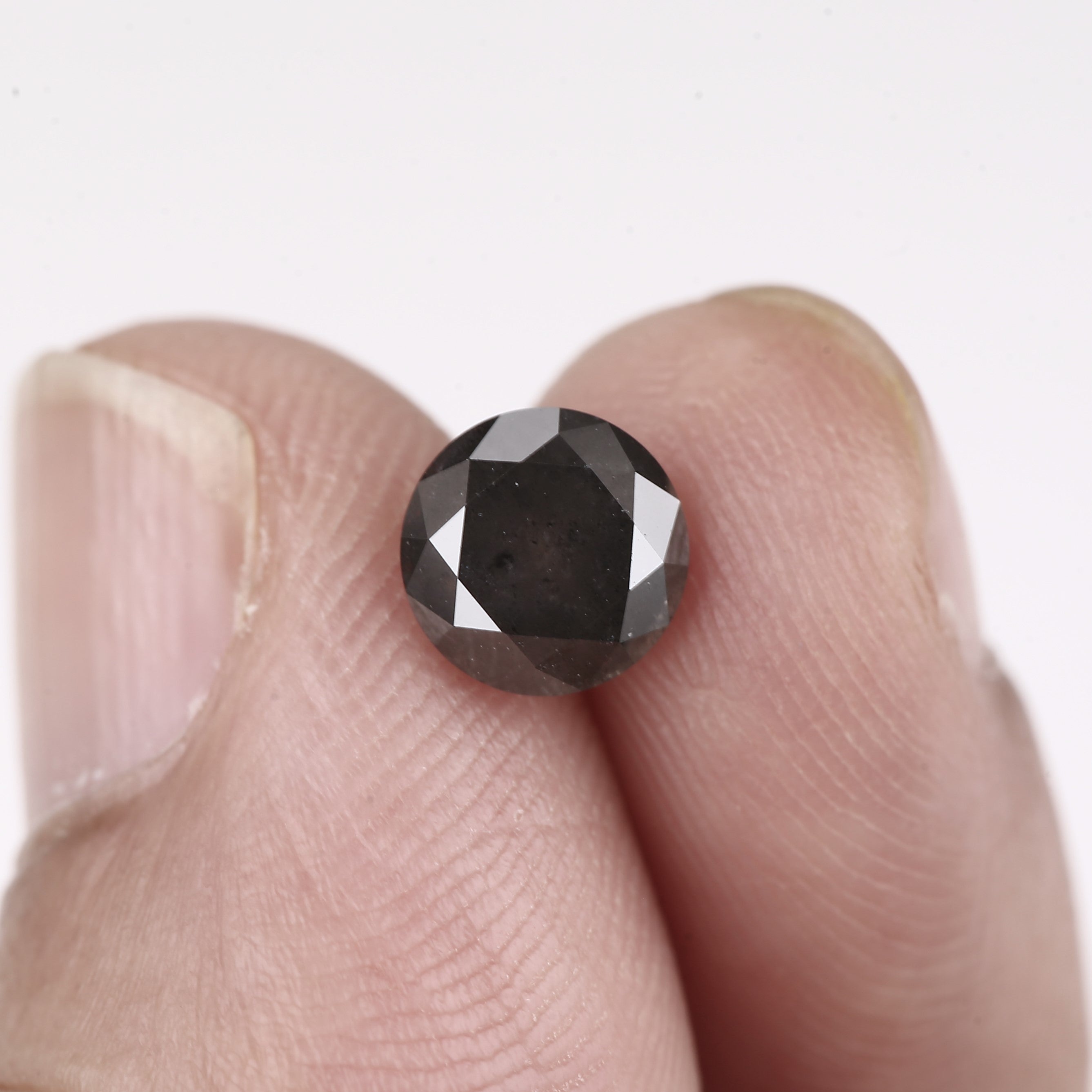 1.30ct Natural Celestial Stormy Black Salt and Pepper Diamond 6.4 MM