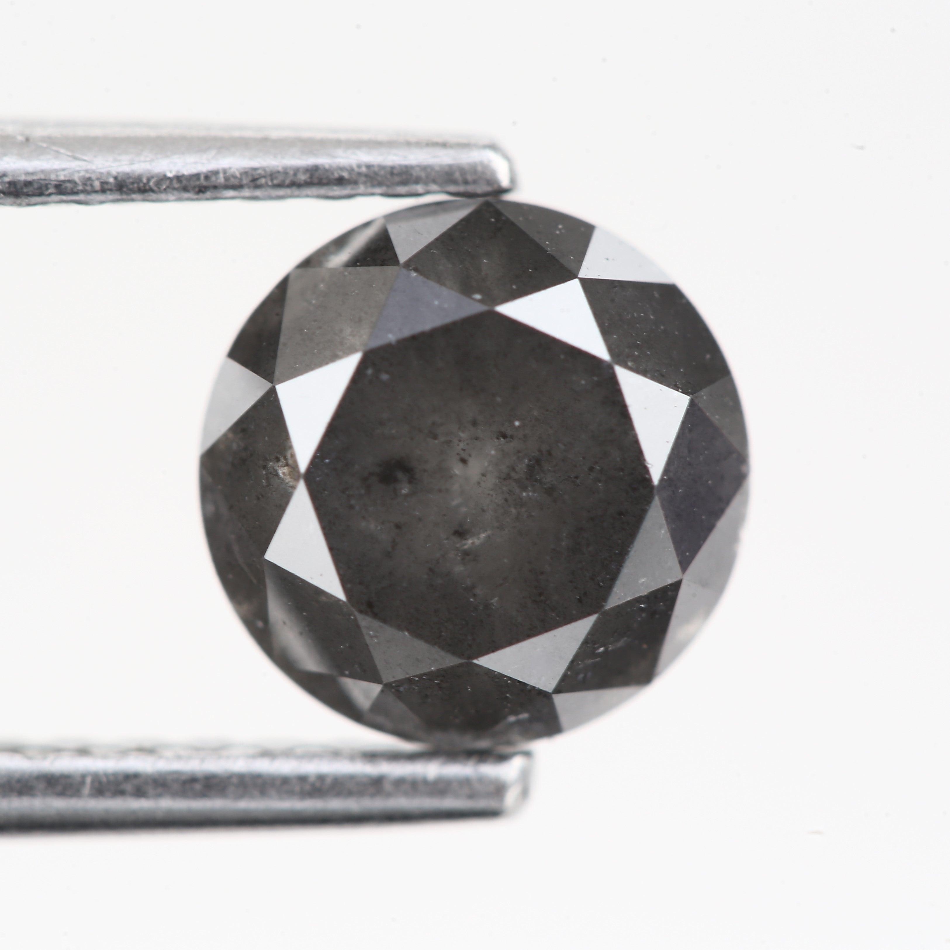 1.30ct Natural Celestial Stormy Black Salt and Pepper Diamond 6.4 MM