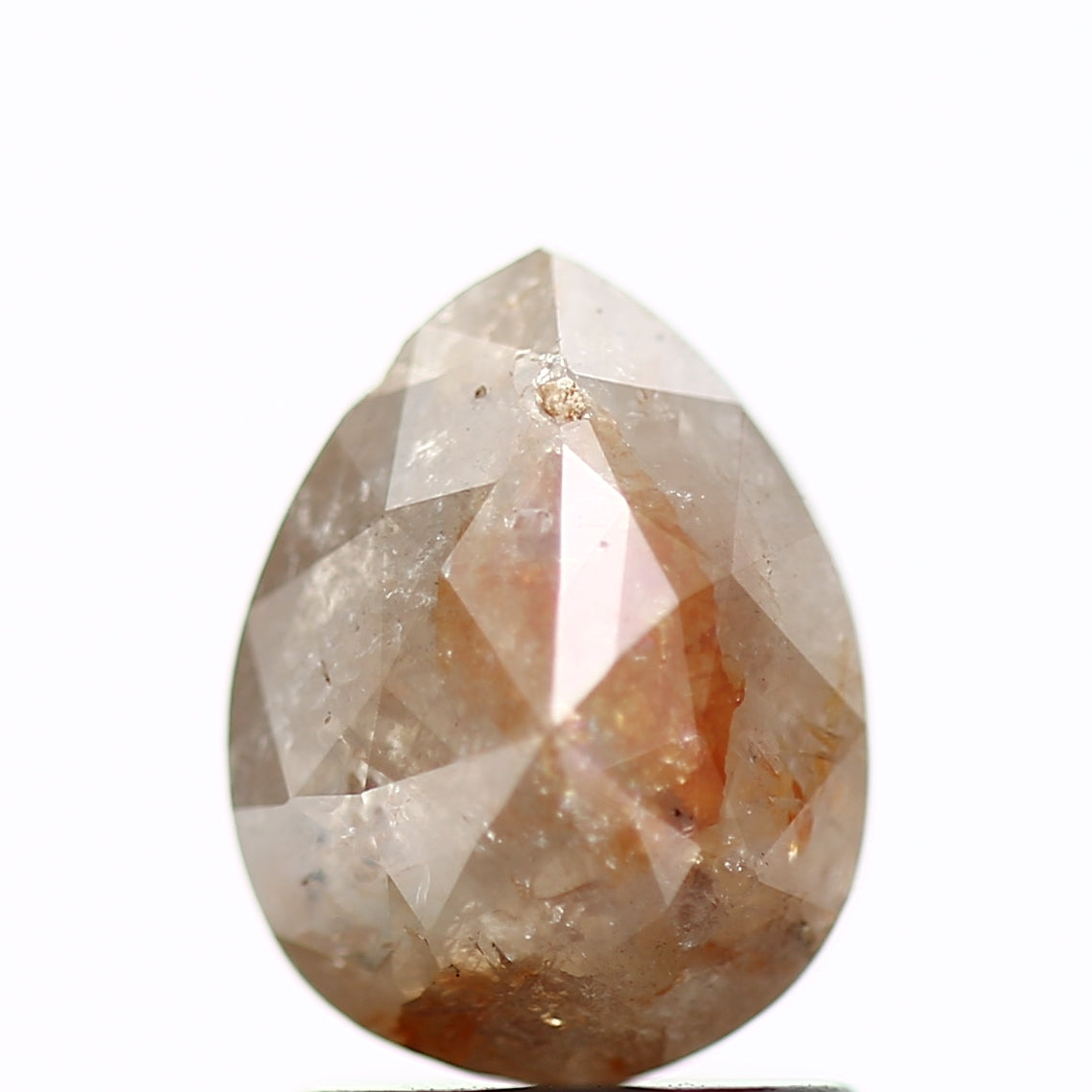 1.31 Carat Peach Orange Pear Rose Cut Natural Loose Diamond SDM918