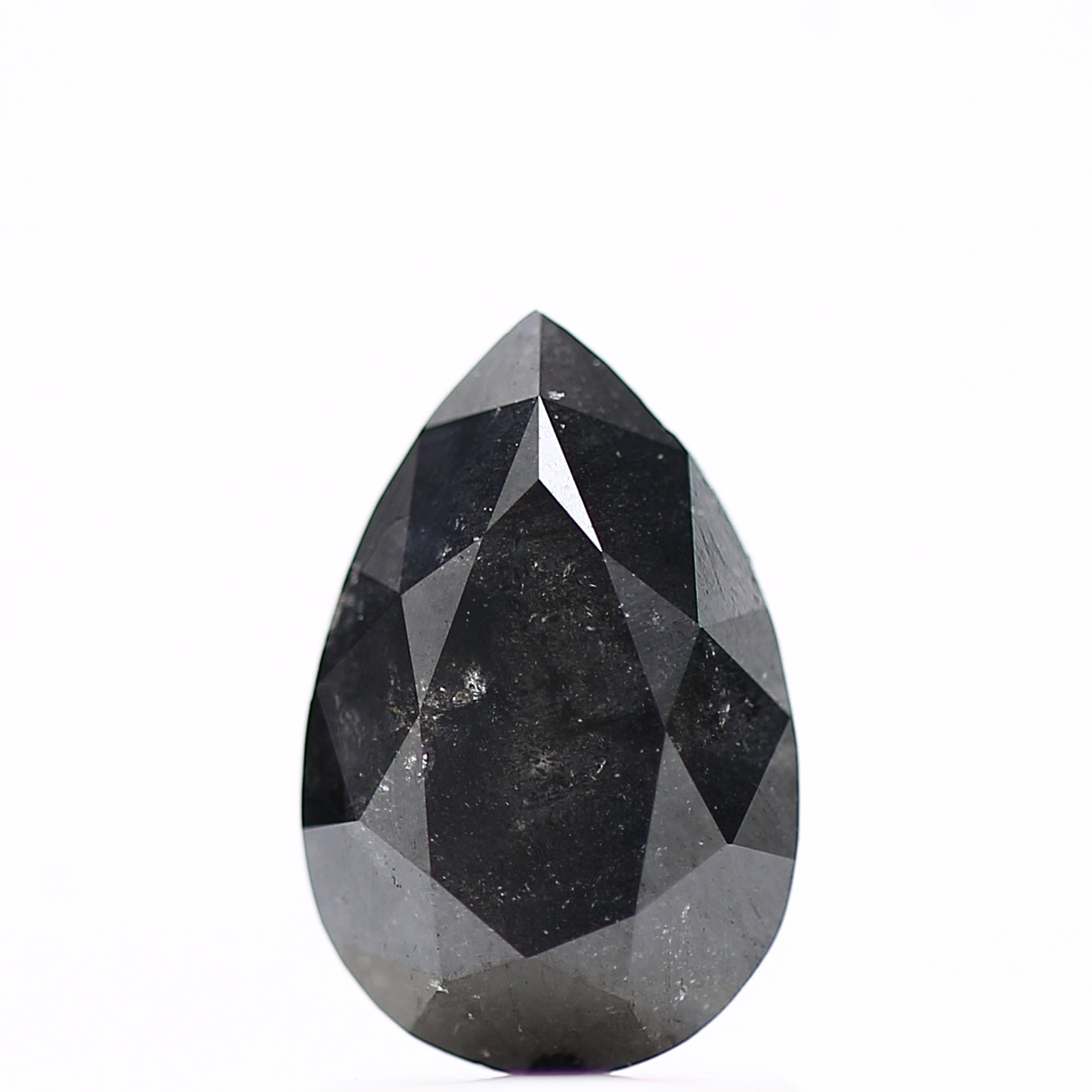 1.37 Carat Fancy Black Natural Pear Loose Diamond 9.10 MM