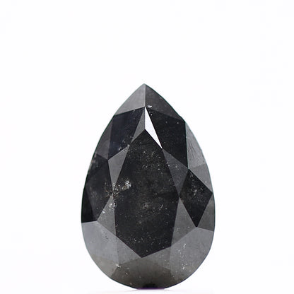 1.37 Carat Fancy Black Natural Pear Loose Diamond 9.10 MM