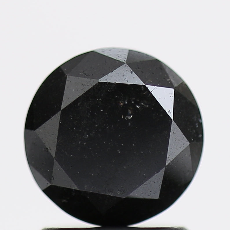 1.45 Carat Fancy Black Round Brilliant Diamond GIA Certified
