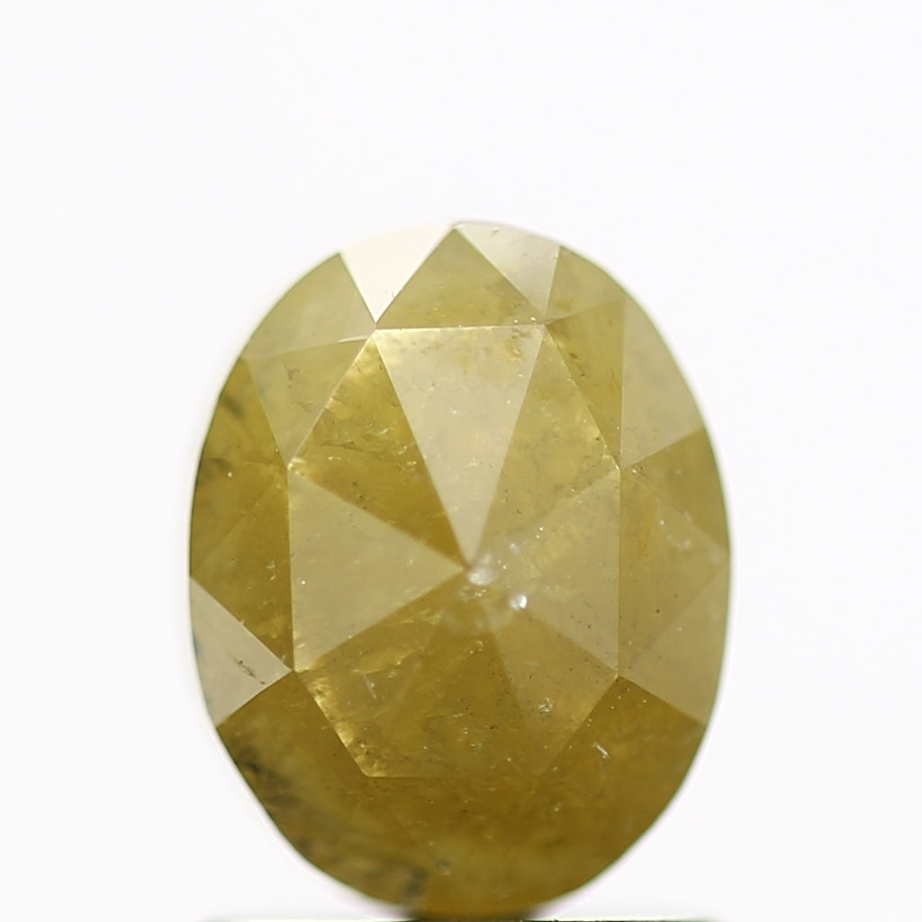 1.45 Carat Oval Cut Natural Yellow Salt and Pepper Loose Diamond 7.3 MM 