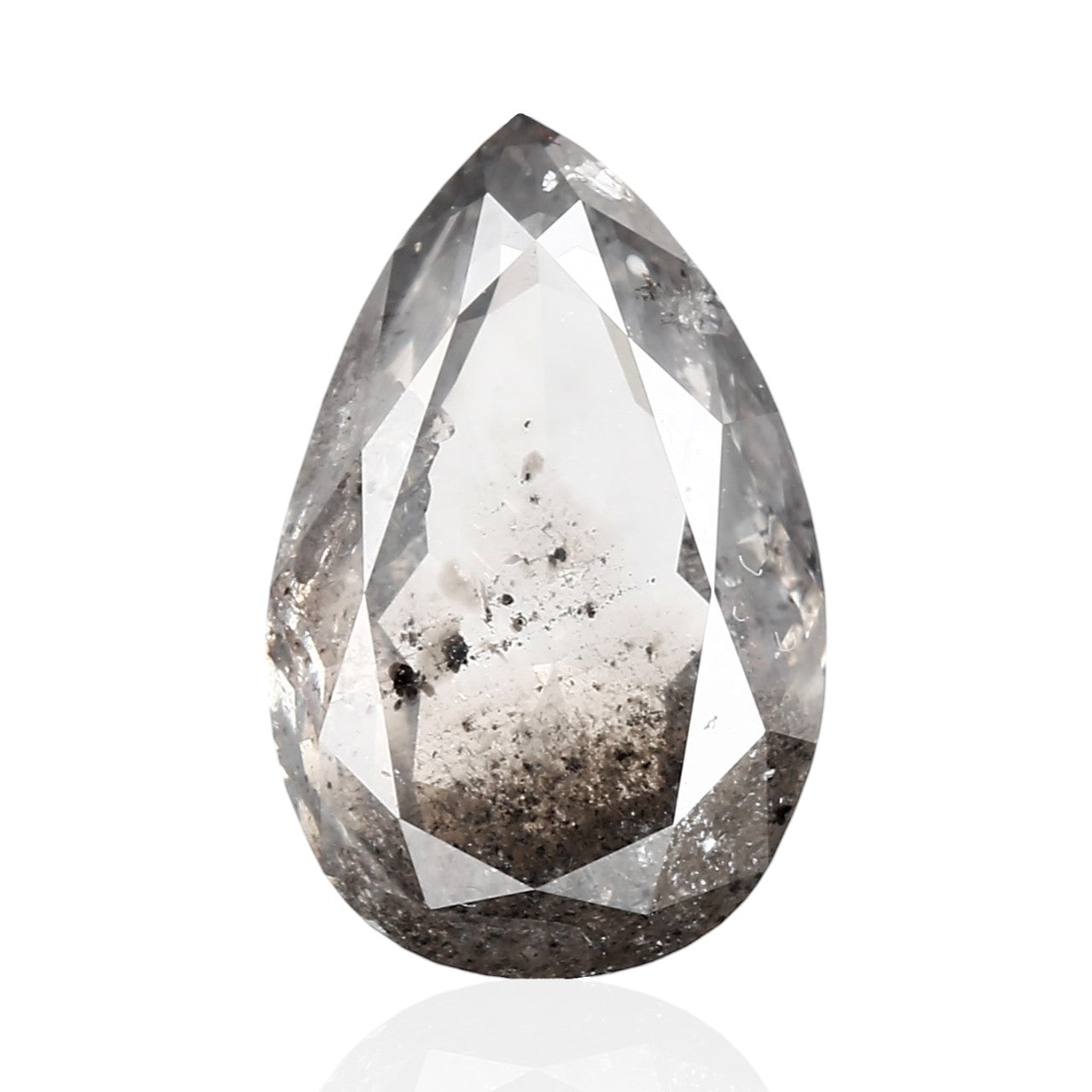 1.50 Ct Salt and Pepper Diamond Fancy Gray Pear 8.94 MM