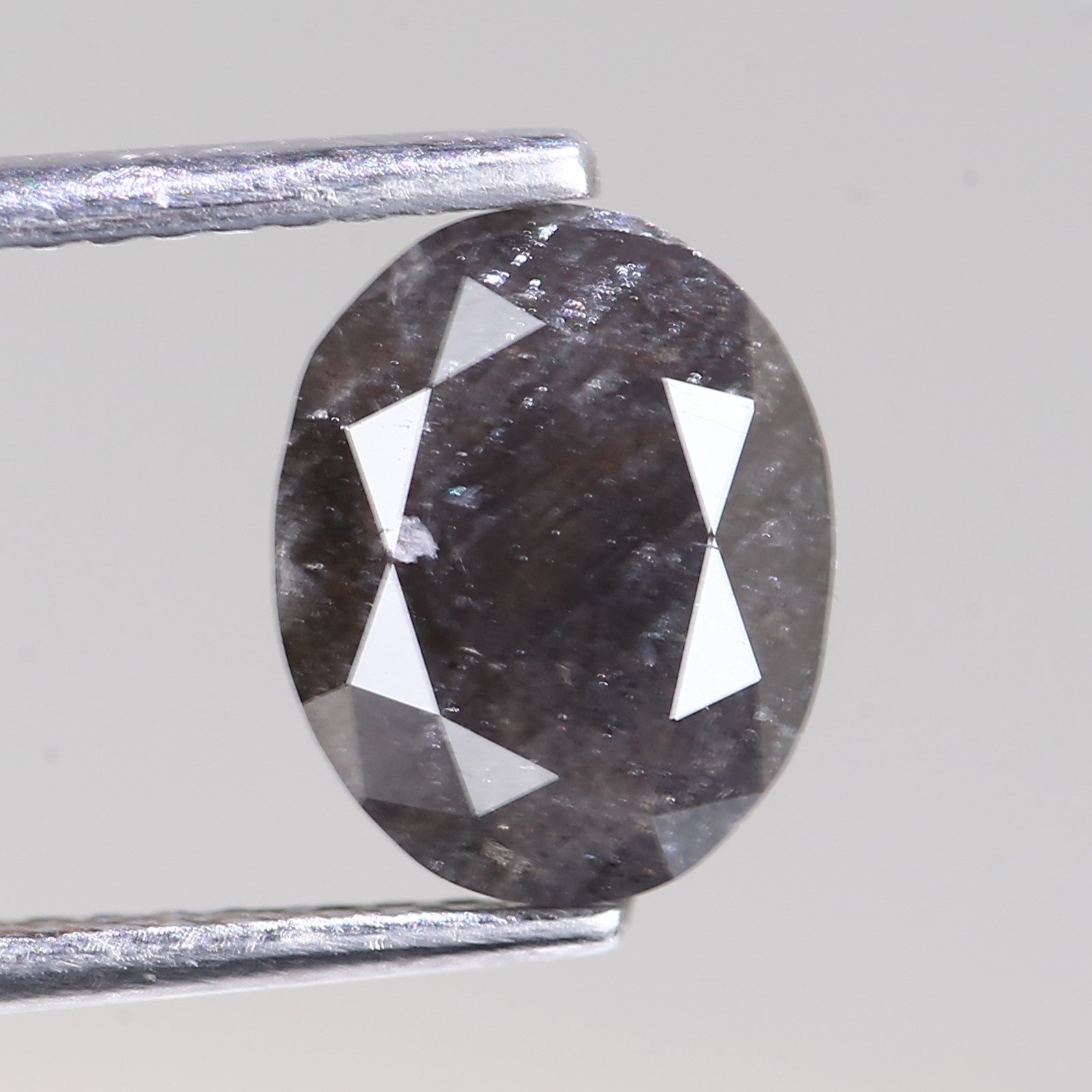 1.53 Carat Natural Oval Cut Loose Black Diamond 8.74 MM