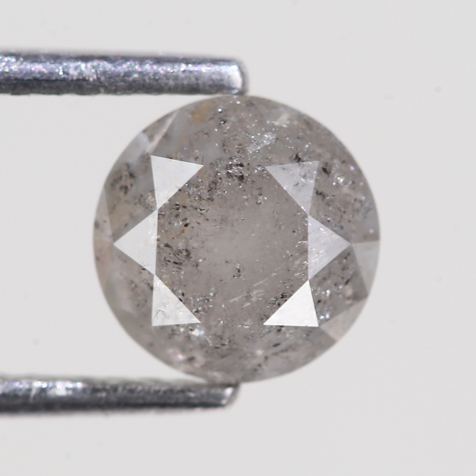 1.59 Carat Natural Round Cut Salt And Pepper Diamond 6.77 MM
