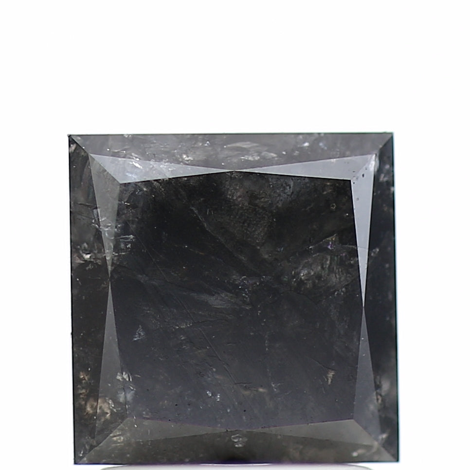 Black square crystal with a transparent cover on a white background
