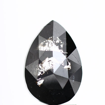 1.61 Carat Pear Rose Cut Salt And Pepper Galaxy Diamond