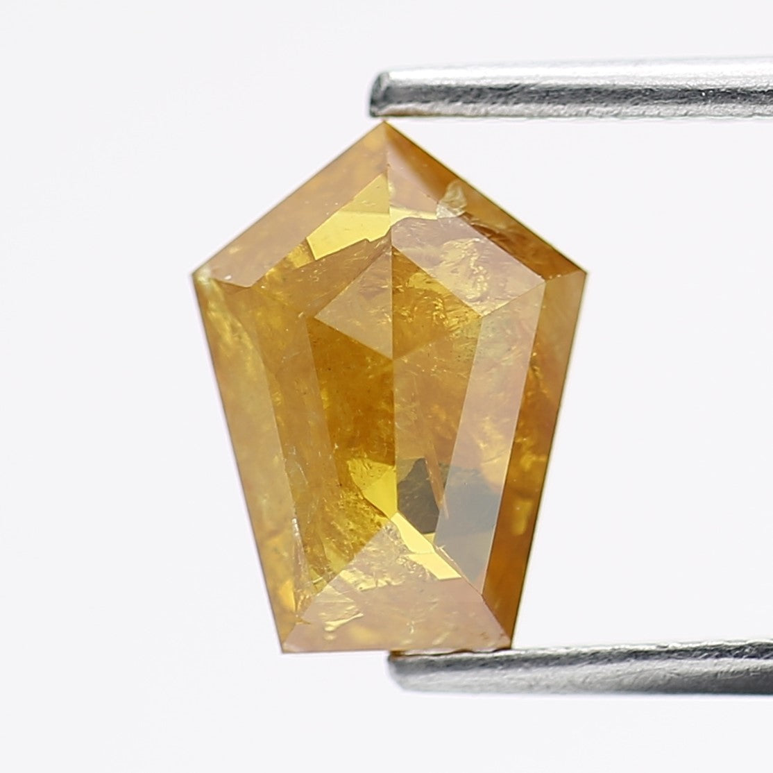 1.70 Carat Natural Fancy Yellow Kite Salt and Pepper Diamond 9.3 MM