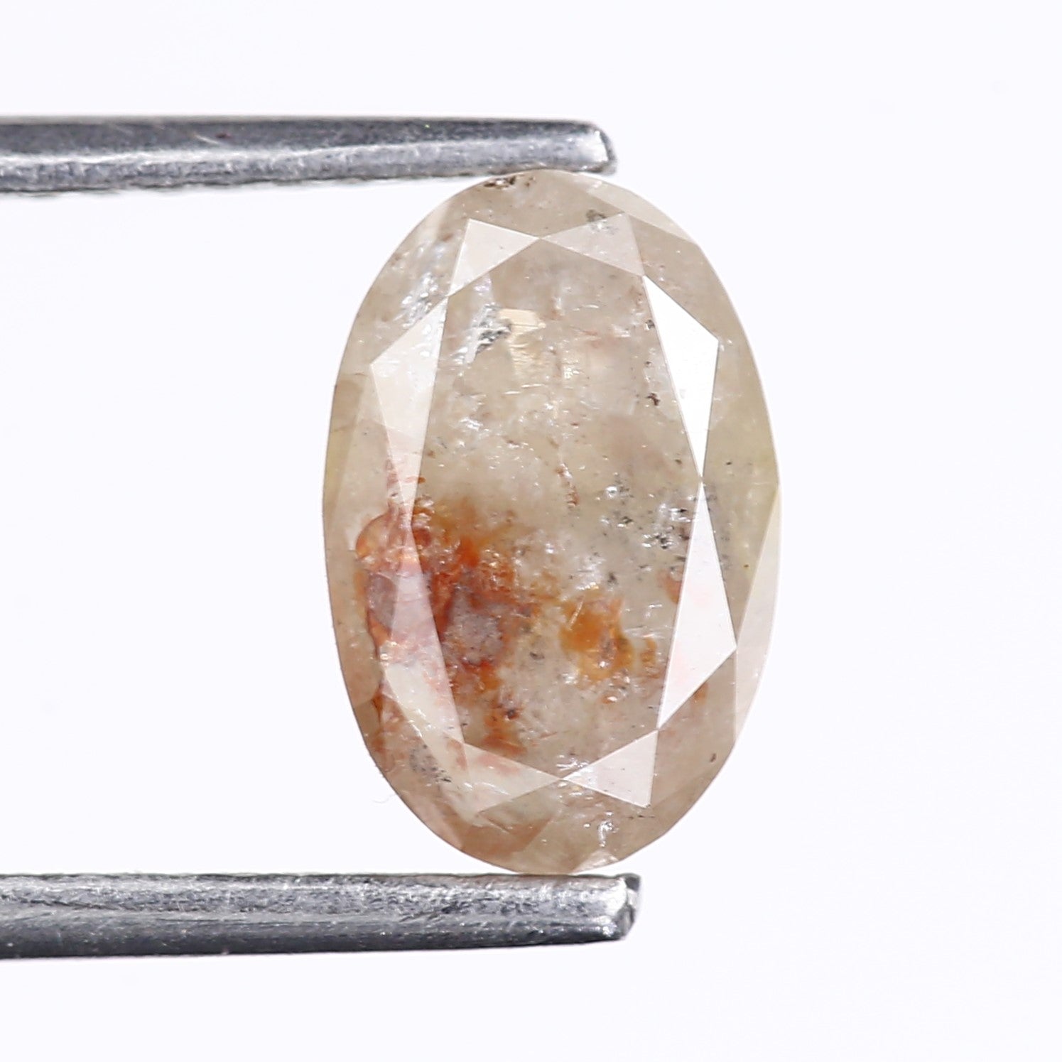 1.70 Carat Natural Oval Cut Orange Salt And Pepper Diamond 8.91 MM