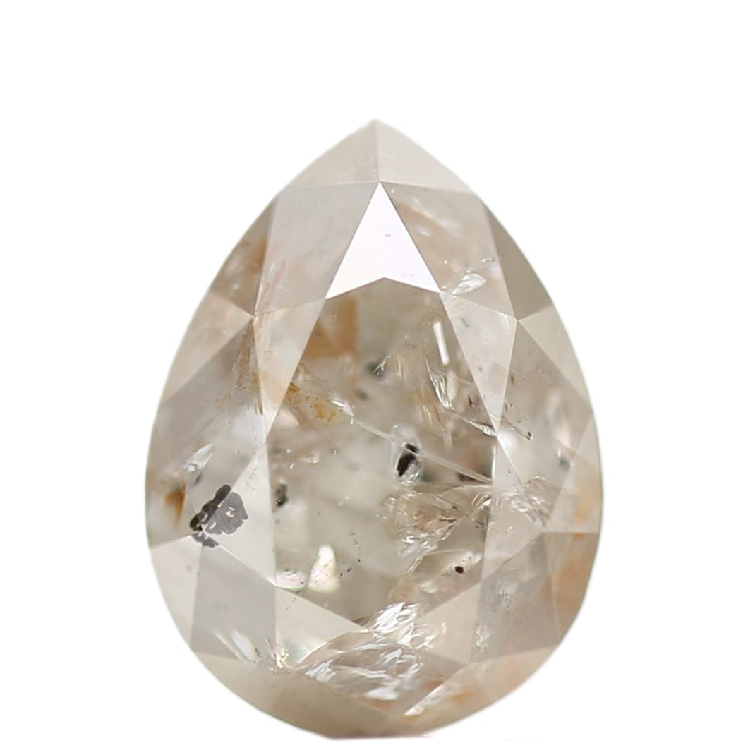 1.70 Carat Pear Salt and Pepper Gray Diamond 8 MM