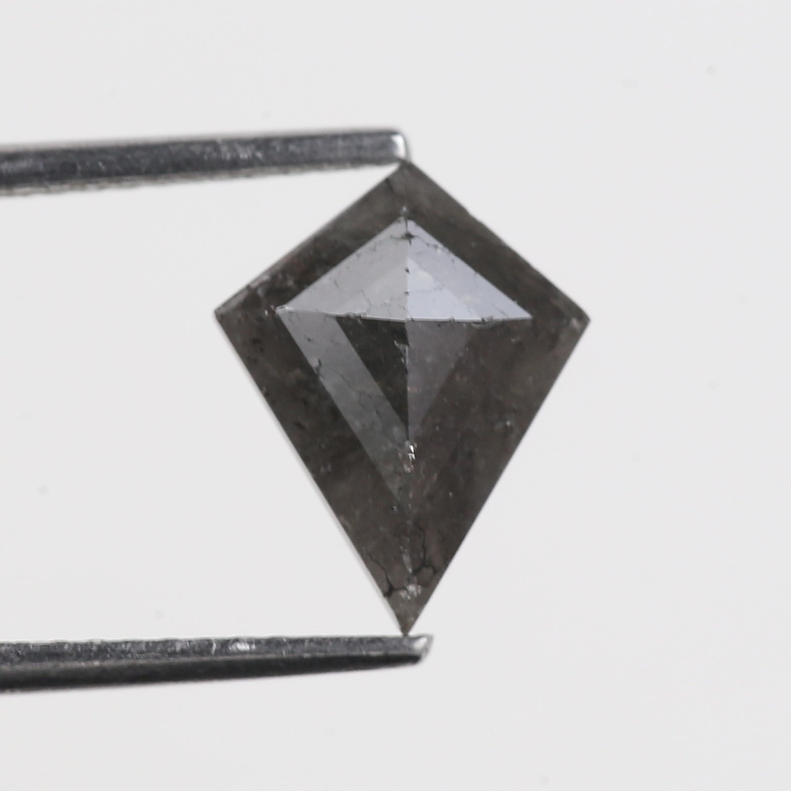 1.71 Carat Kite Black Raw Salt and Pepper Diamond 10.37 MM