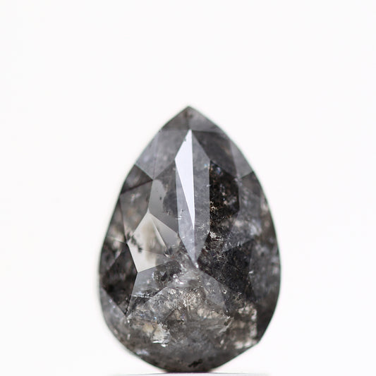 1.77 Carat Fancy Gray Pear Rose Cut Natural Loose Diamond