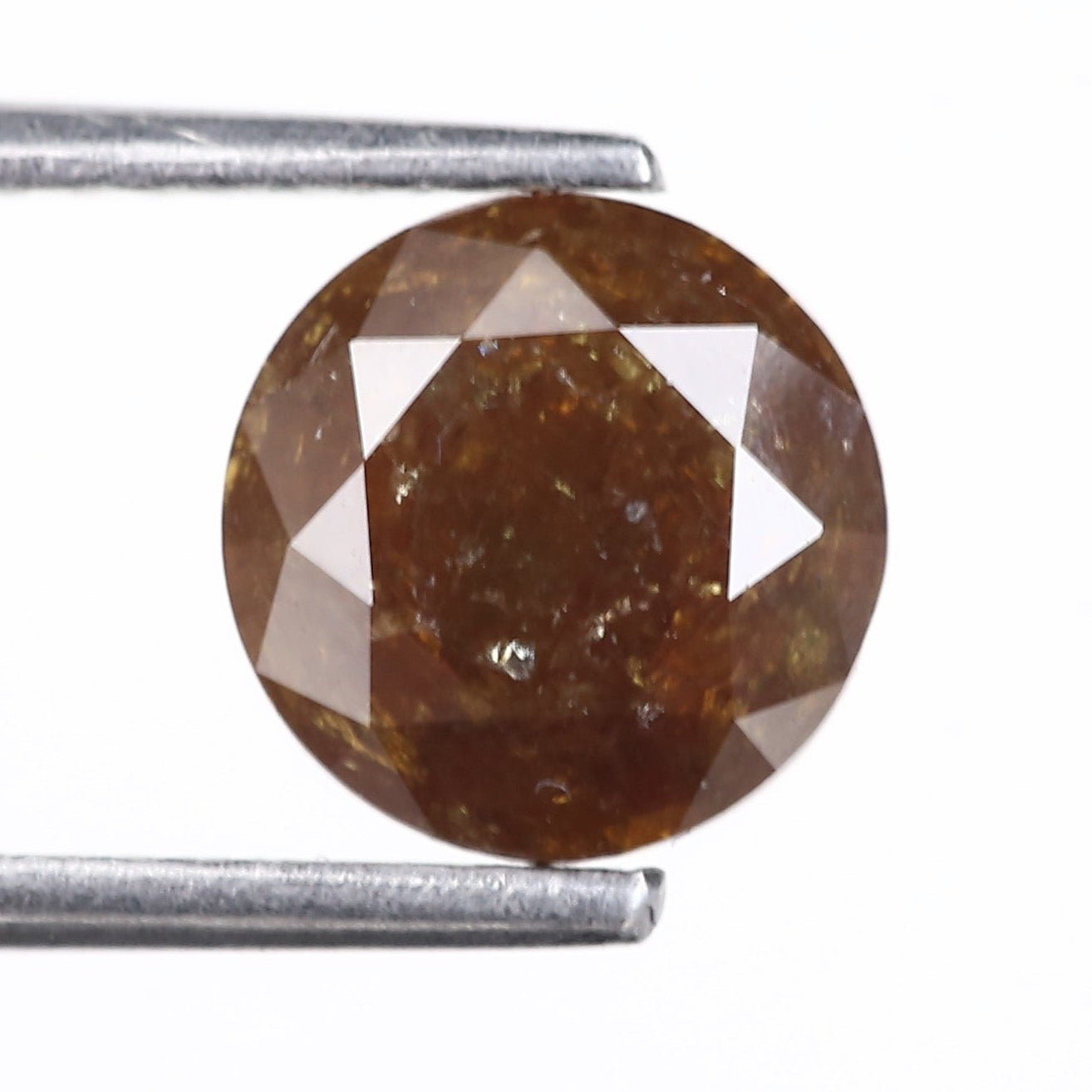1.77 Carat Natural Fancy Brown Round Salt and Pepper Diamond 7.40 MM