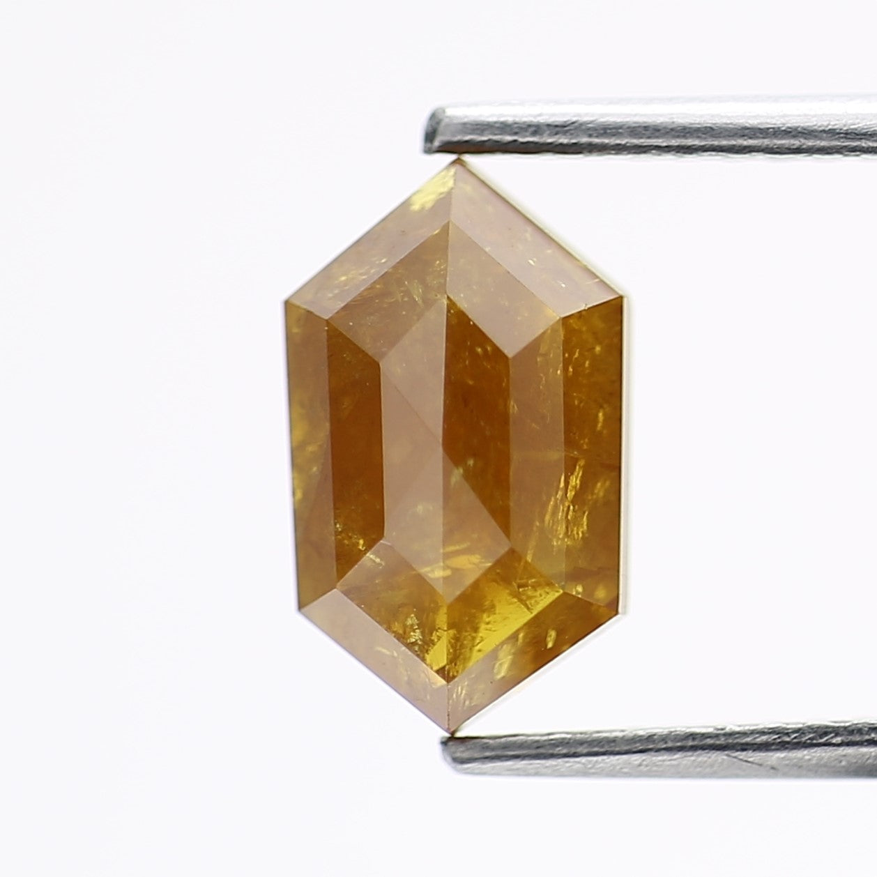 1.91 Carat Elongated Hexagon Salt and Pepper Diamond Yellow 10 MM