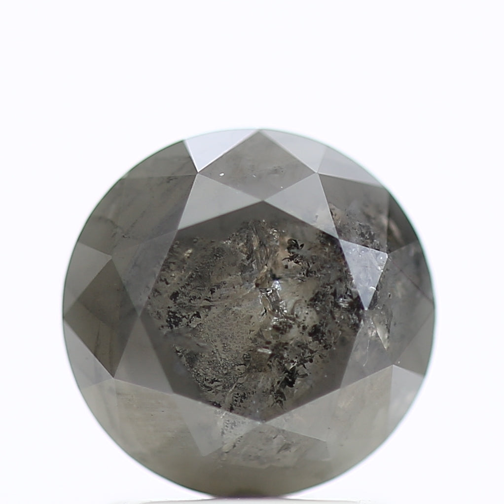 Faceted FANCY GREY DIAMOND on a white background