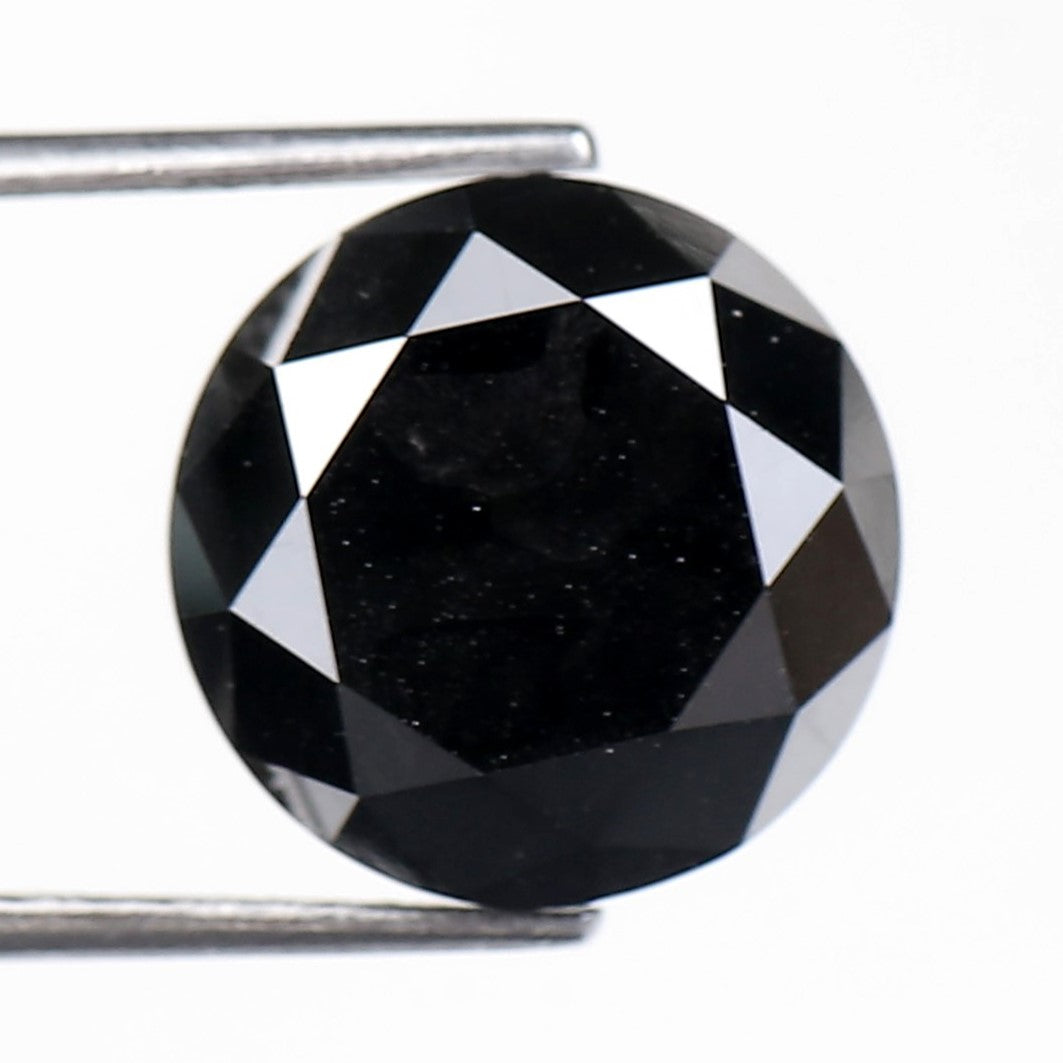 10 Carat Round Cut Black Diamond 12.30 MM