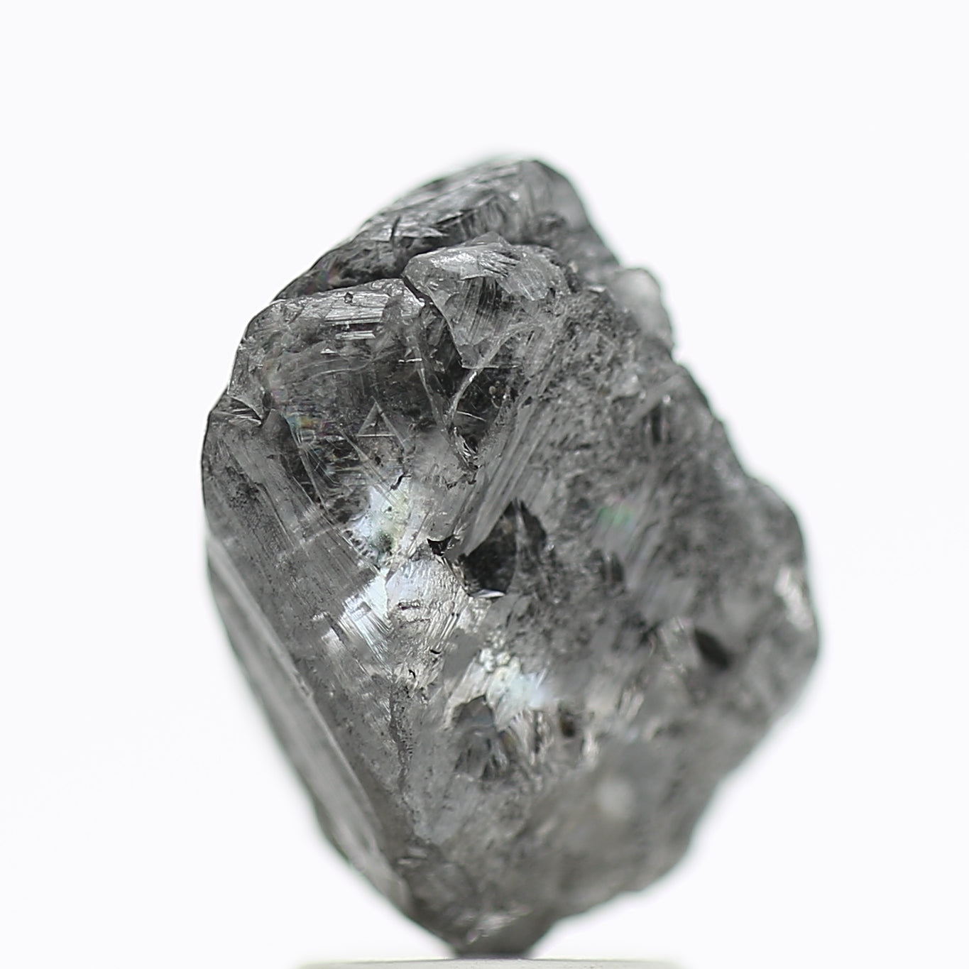 4.07 Carat Natural Black Rough Diamond Raw Octahedron Uncut