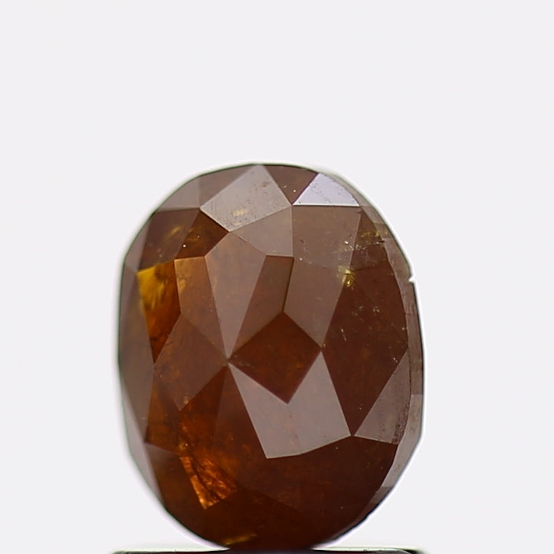 1.28 Carat Natural Fancy Cognac Oval Salt and Pepper Diamond 6.8 MM