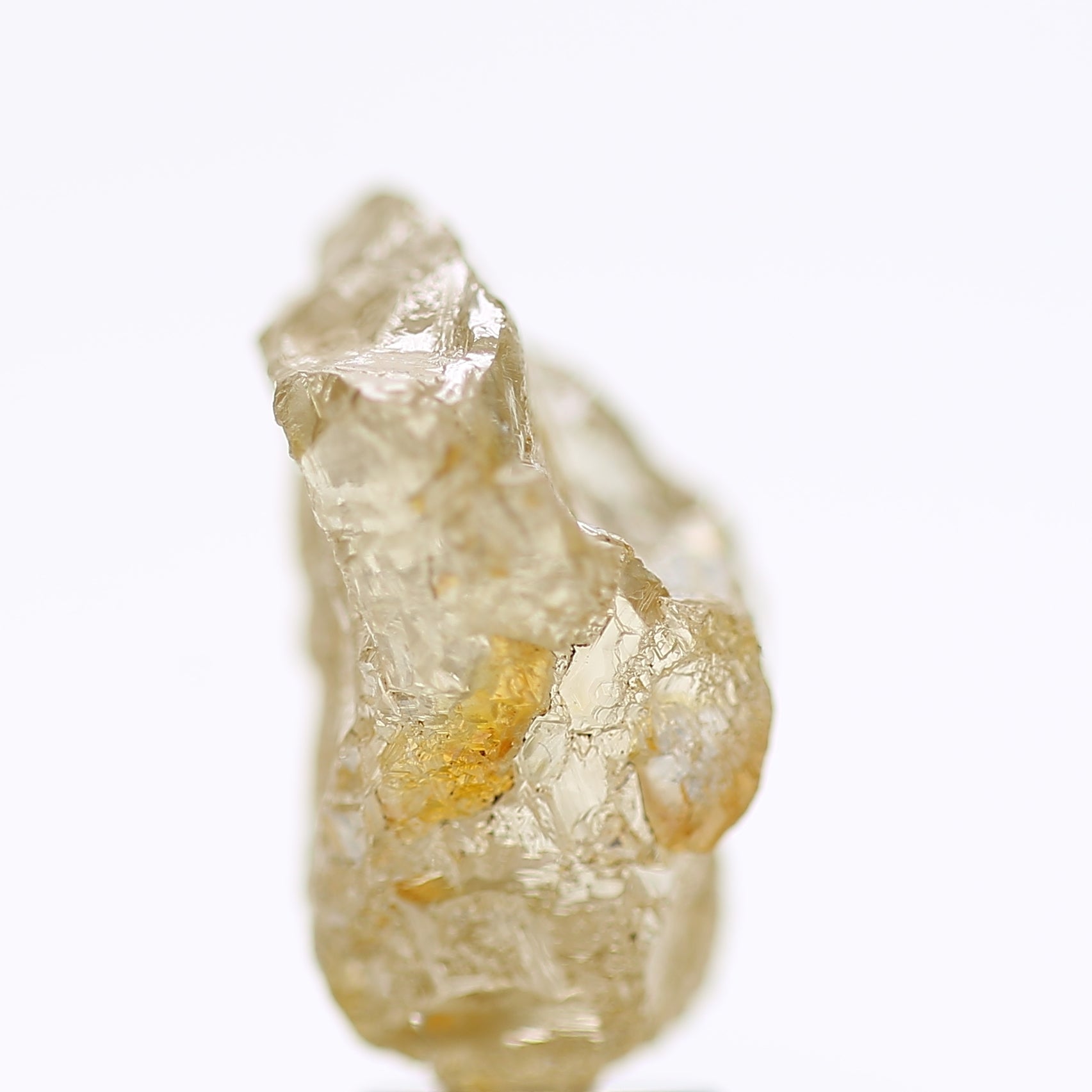 6.73 Carat Natural Fancy Yellow Champagne Rough Diamond 13 MM