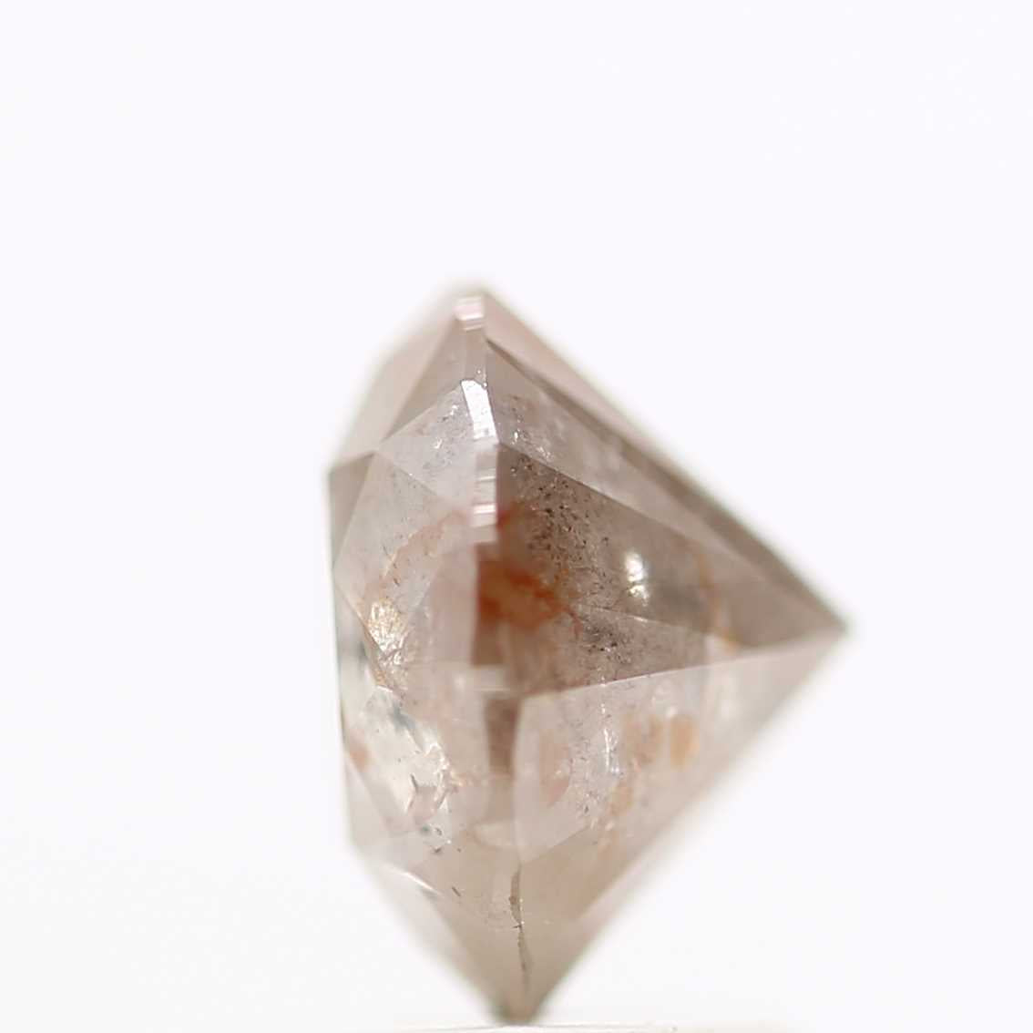 2.22 Carat Natural Peachy Orange Round Salt and Pepper Diamond 6.7 MM - Blackdiamond