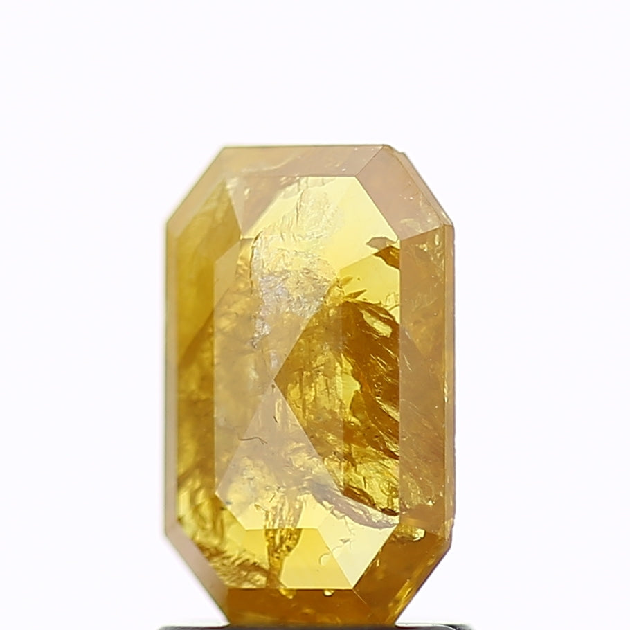 1.12 Carat Natural Yellow Emerald Salt and Pepper Diamond 8.4 MM