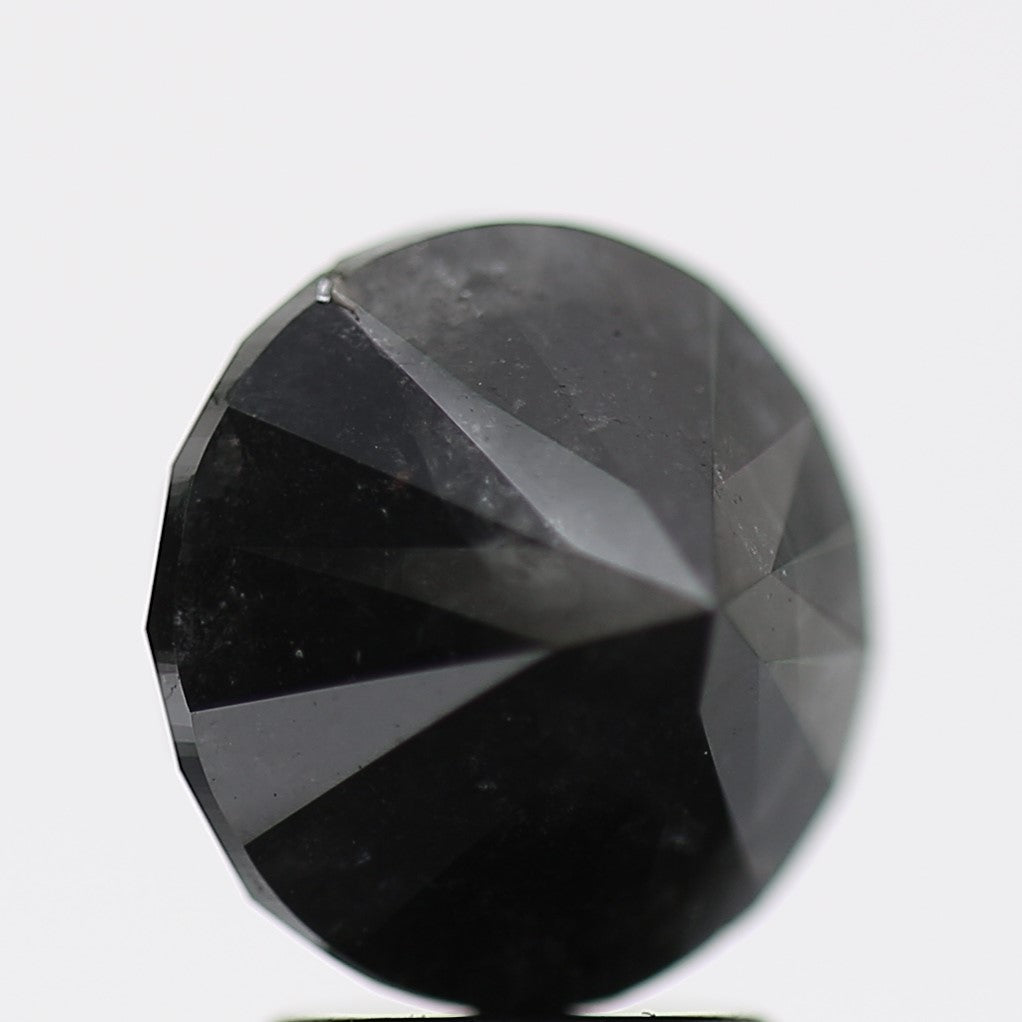 3.29 Carat Fancy Black Round Brilliant Diamond GIA