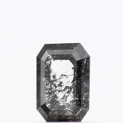 0.44 Carat 5.80 MM Fancy Gray Emerald Cut Salt and Pepper Diamond - Blackdiamond