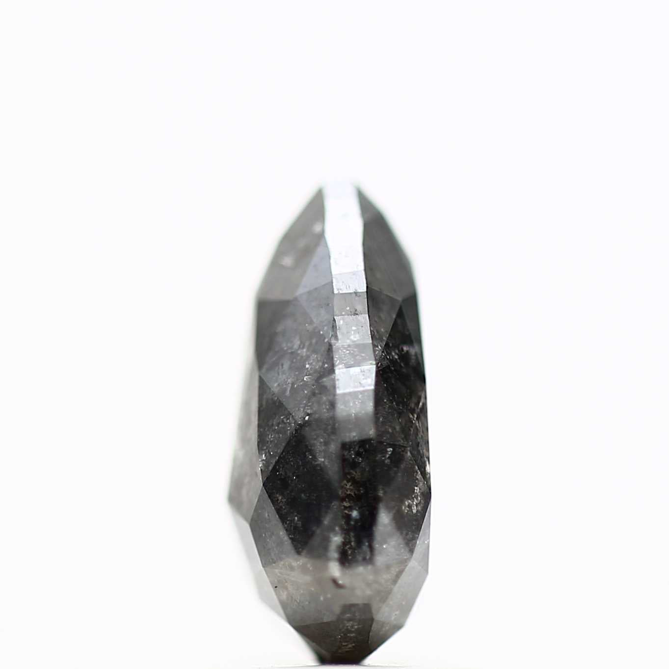 1.90 Carat Natural Diamond Gray Salt and Pepper Pear Diamond 9.27 MM