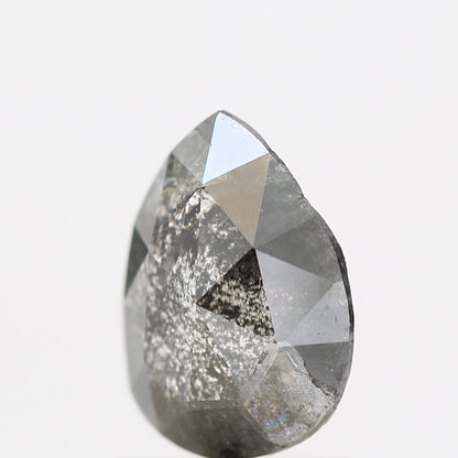 0.90 Carat Natural Pear Rosecut Gray Salt and Pepper Diamond SDM60