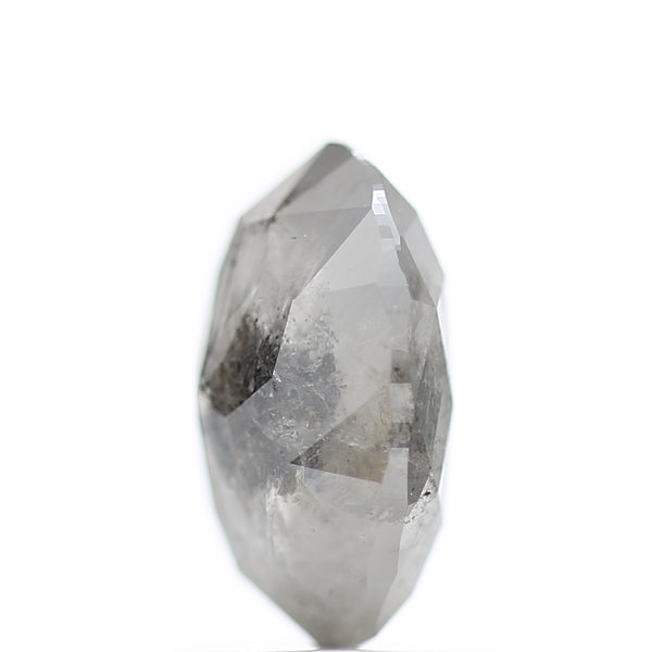 1.60 Carat Rose cut Fancy Gray Oval Salt and Pepper Diamond 8.52 MM