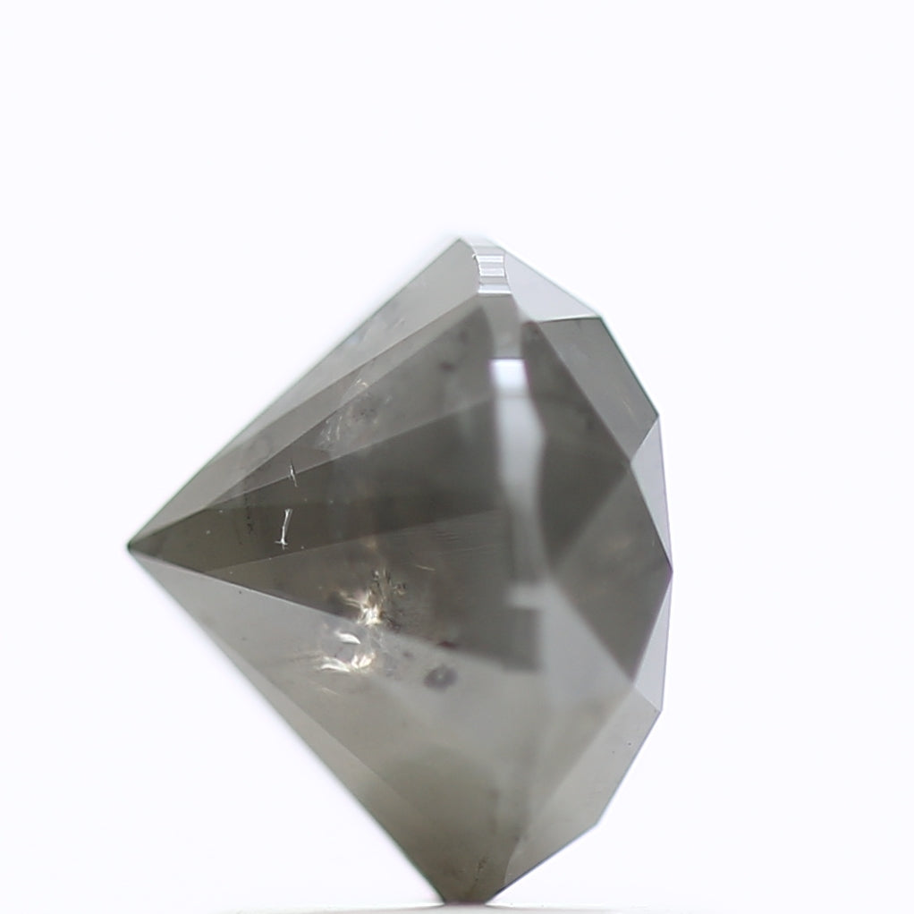 1.95 Carat Natural Round Salt Pepper For Fancy Grey Diamond Ring