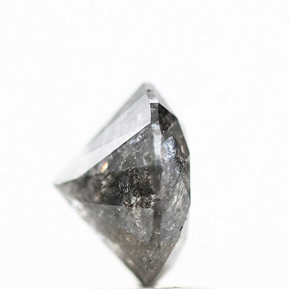 2.75 Carat Natural Gray Round Cut Salt and Pepper Diamond 8.66 MM - Blackdiamond