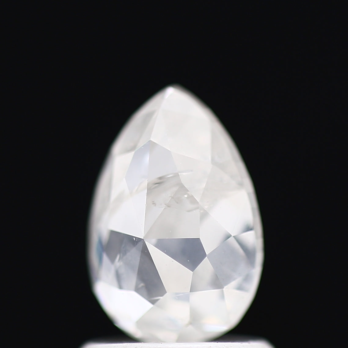 1.33 Carat Natural Icy White Salt and Pepper Pear Diamond 7.87 MM