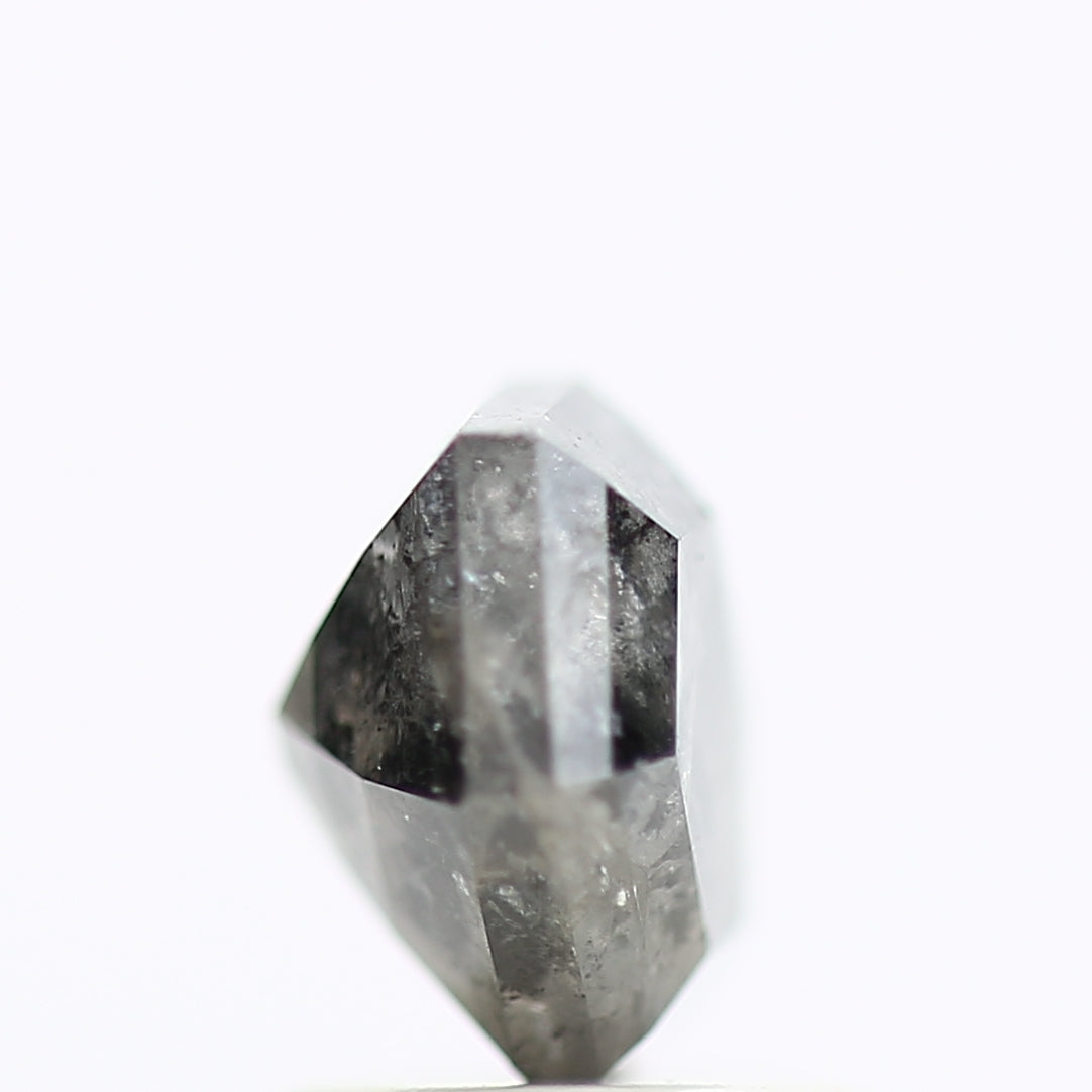 1.54 Carat Grey Hexagon Salt and Pepper Diamond 8.41 MM