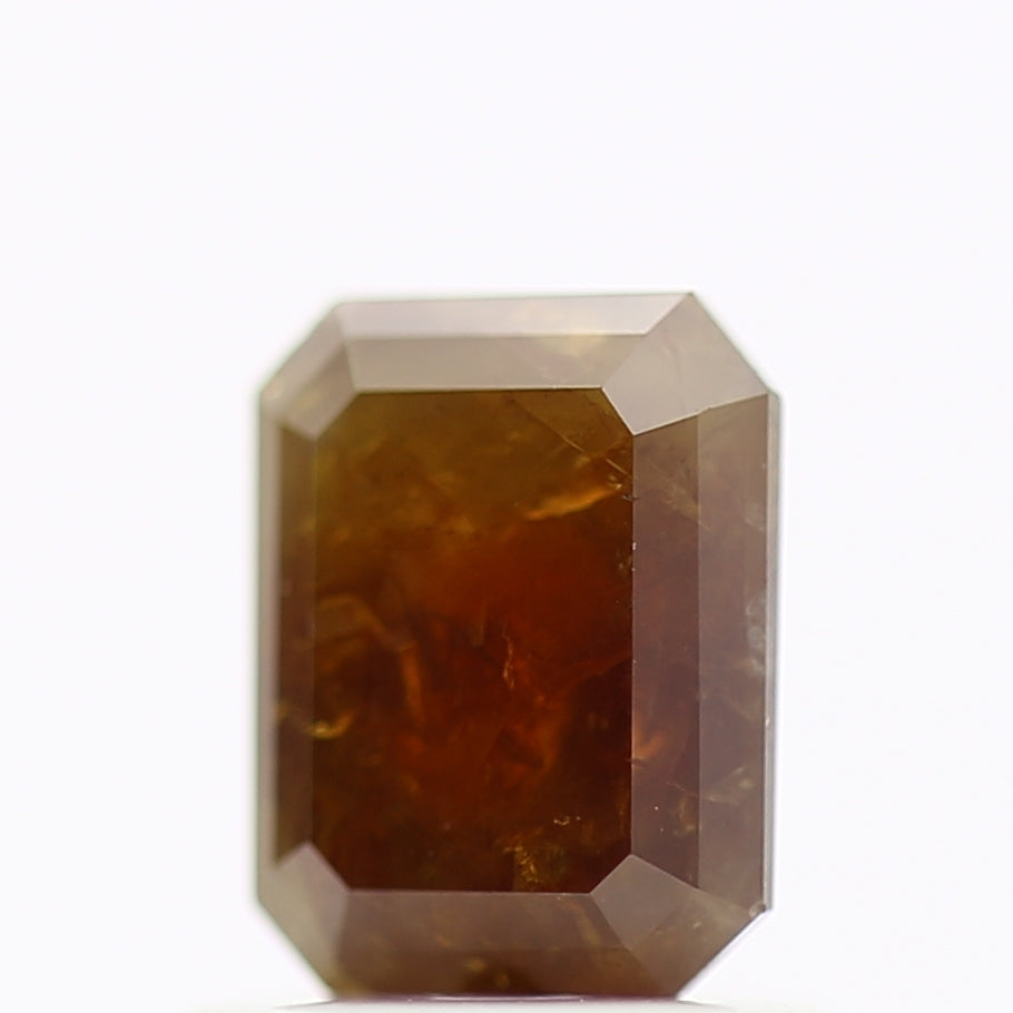 0.83 Carat Natural Emerald Cut Red Brown Salt And Pepper Diamond 6 MM