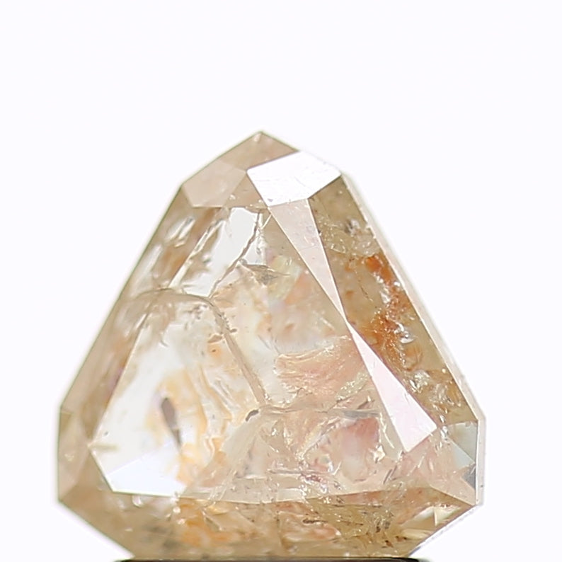 1.42 Carat Natural Orange Trillion Salt and Pepper Diamond 7.3 MM
