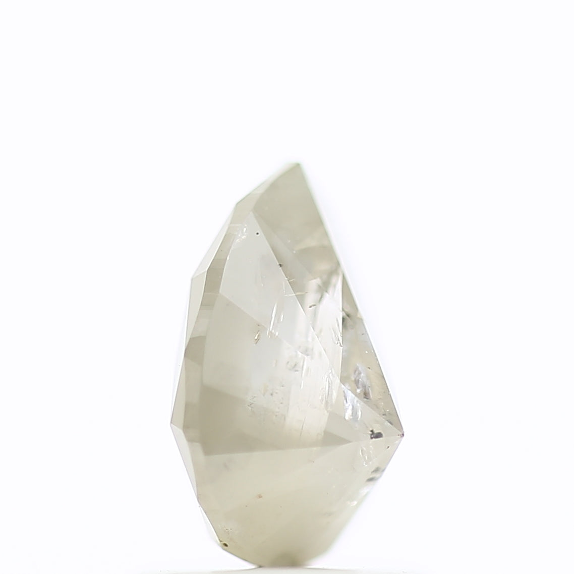 1.11 Carat Natural Grey Milky Pear Salt Pepper Diamond 7.72 MM