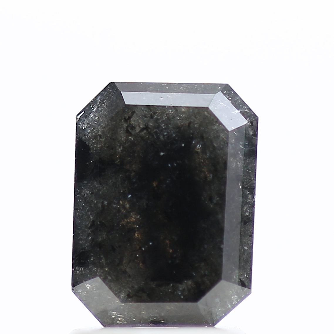 1.18 Carat Natural Emerald Loose Black Salt And Pepper Diamond 7.97 MM