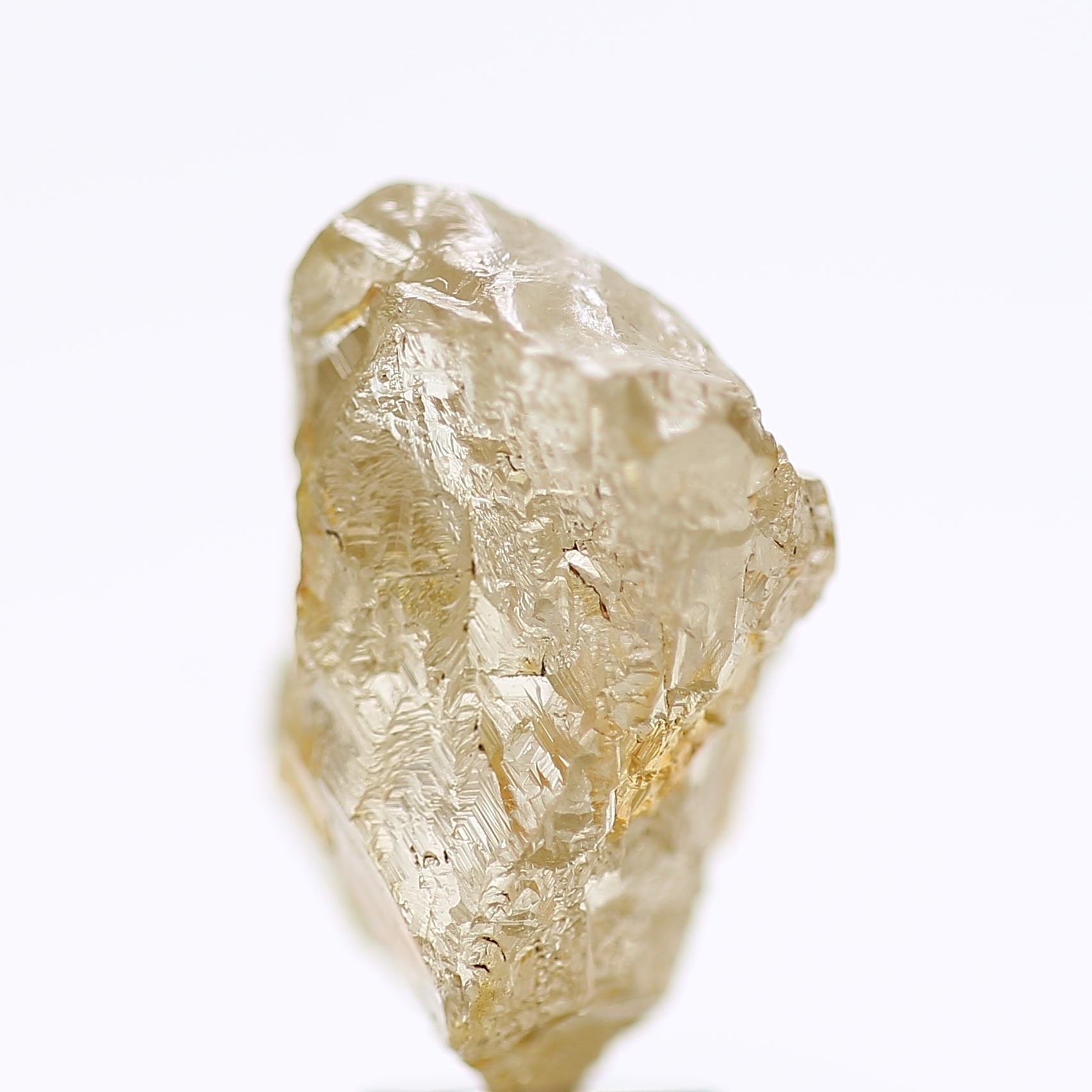 6.73 Carat Natural Fancy Yellow Champagne Rough Diamond 13 MM