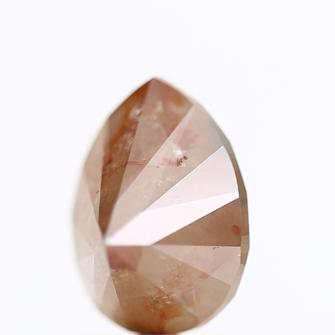 2.12 Carat Pear Cut Orange Salt And pepper Diamond 8.38 MM