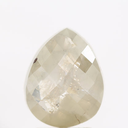 2.51 Carat Natural Pear Checker Cut Gray Icy Diamond SDM115