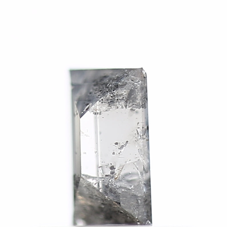 0.38 Carat Baguette Cut Salt & Pepper Diamond Gray Loose Diamond 5.25 MM