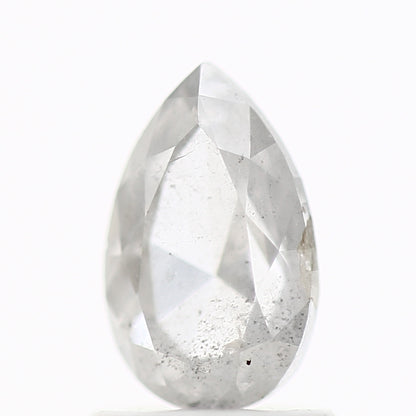 1.27 Carat Natural Icy Gray Salt and Pepper Pear Diamond 8.06 MM