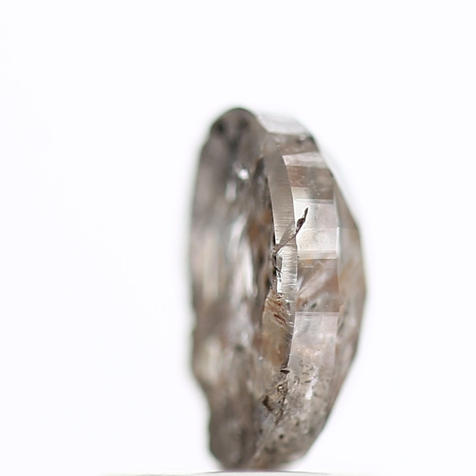 1 Ct Salt and Pepper Diamond Oval Natural Rose Cut 7.13 MM