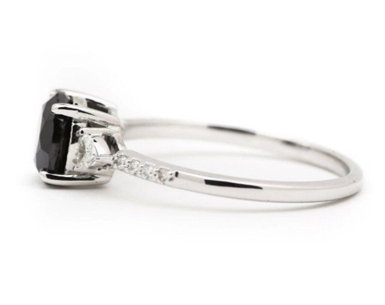 black natural diamond ring