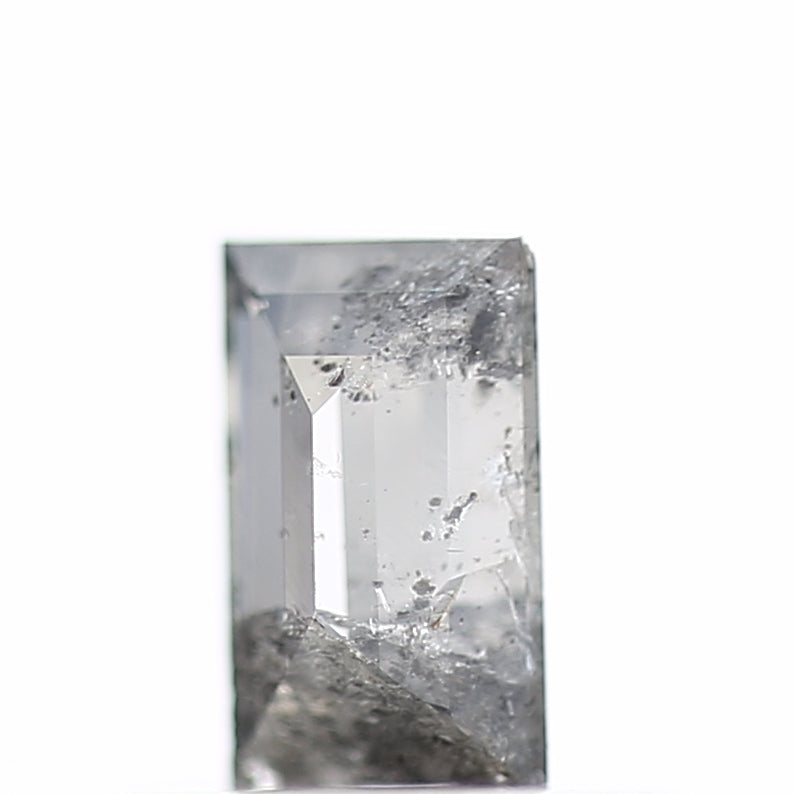0.38 Carat Baguette Cut Salt & Pepper Diamond Gray Loose Diamond 5.25 MM