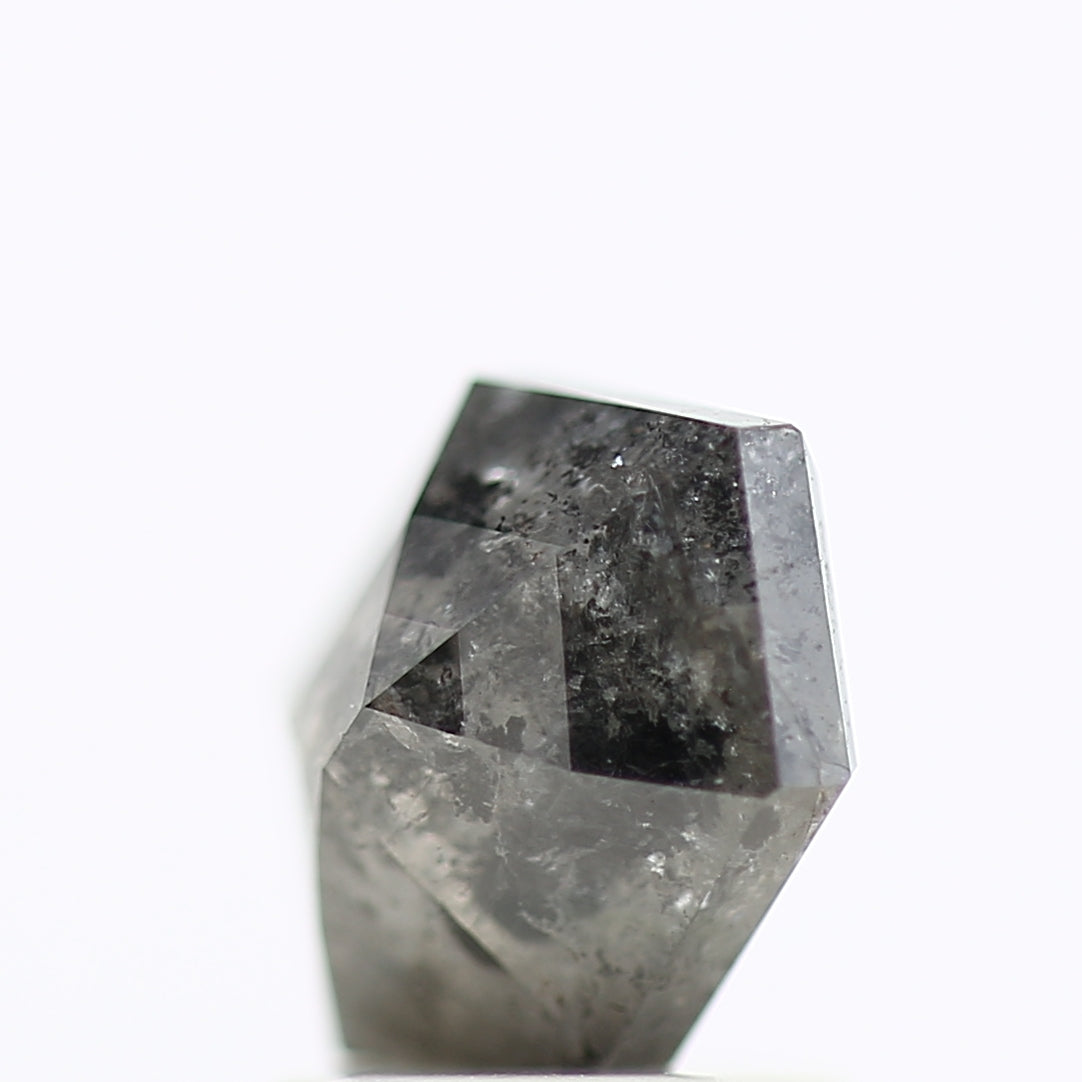 1.54 Carat Grey Hexagon Salt and Pepper Diamond 8.41 MM