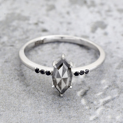 unique salt and pepper diamond ring